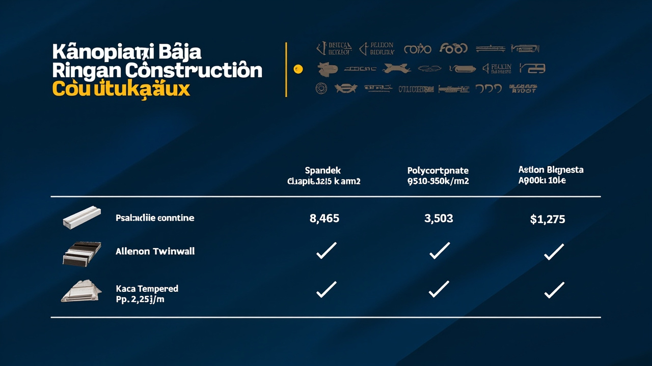 tabel harga borong kanopi baja ringan per m2 jabodetabek 2026