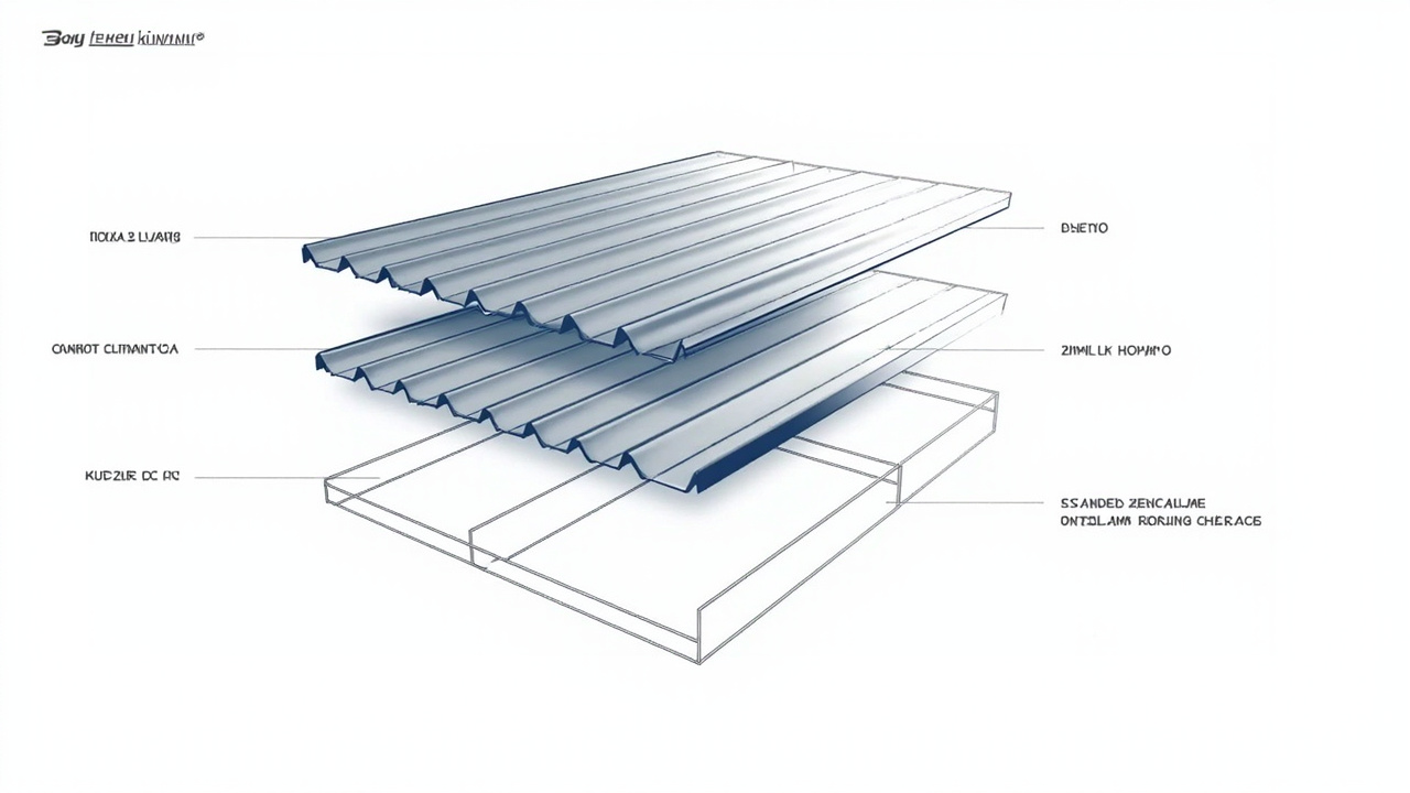 Diagram sistem komponen kanopi baja ringan — Kanal C, Reng, dan Spandek