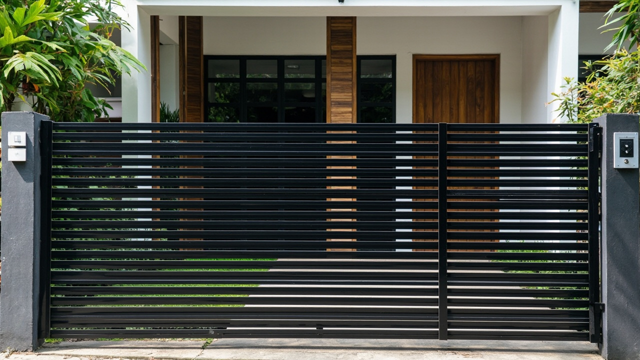 Pagar besi minimalis modern untuk rumah