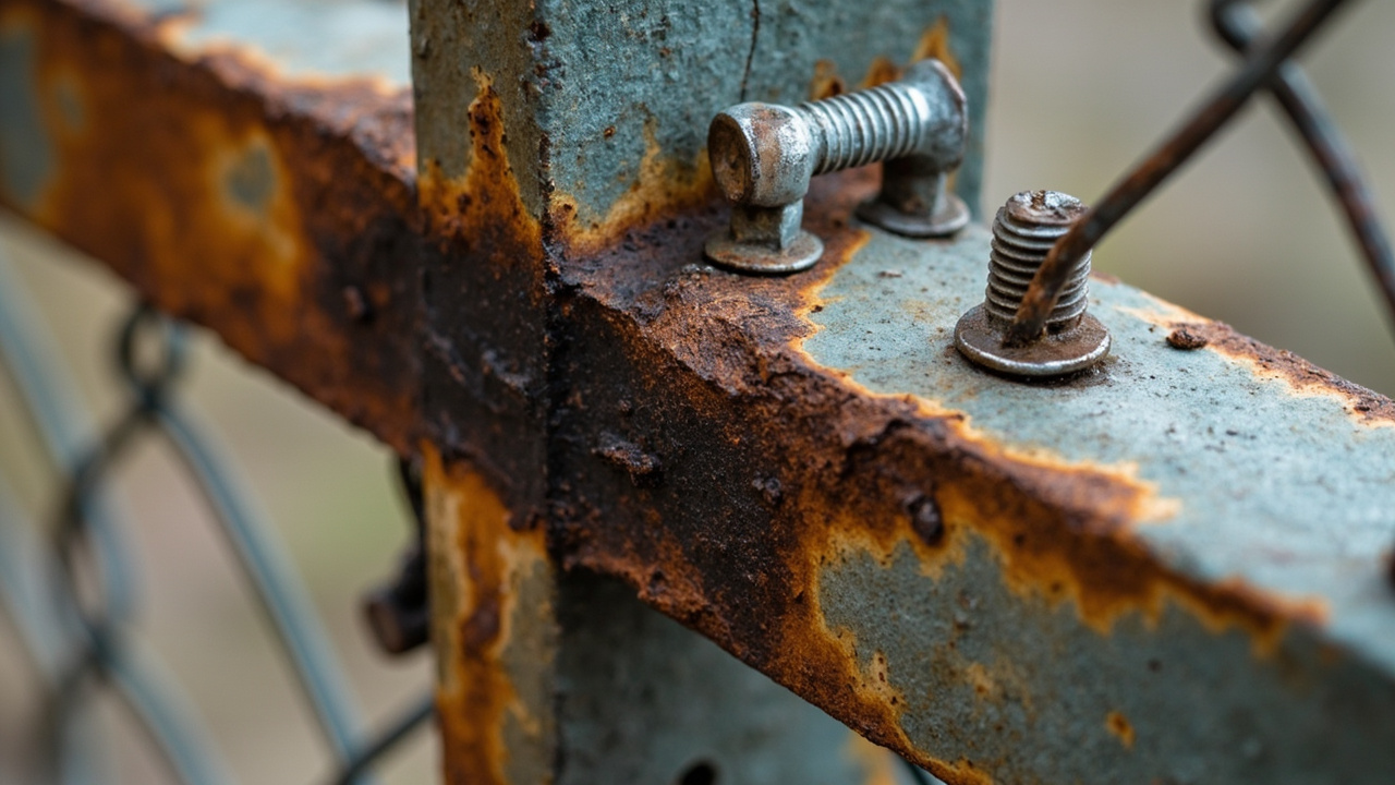 Korosi galvanik dan celah pada sambungan pagar logam